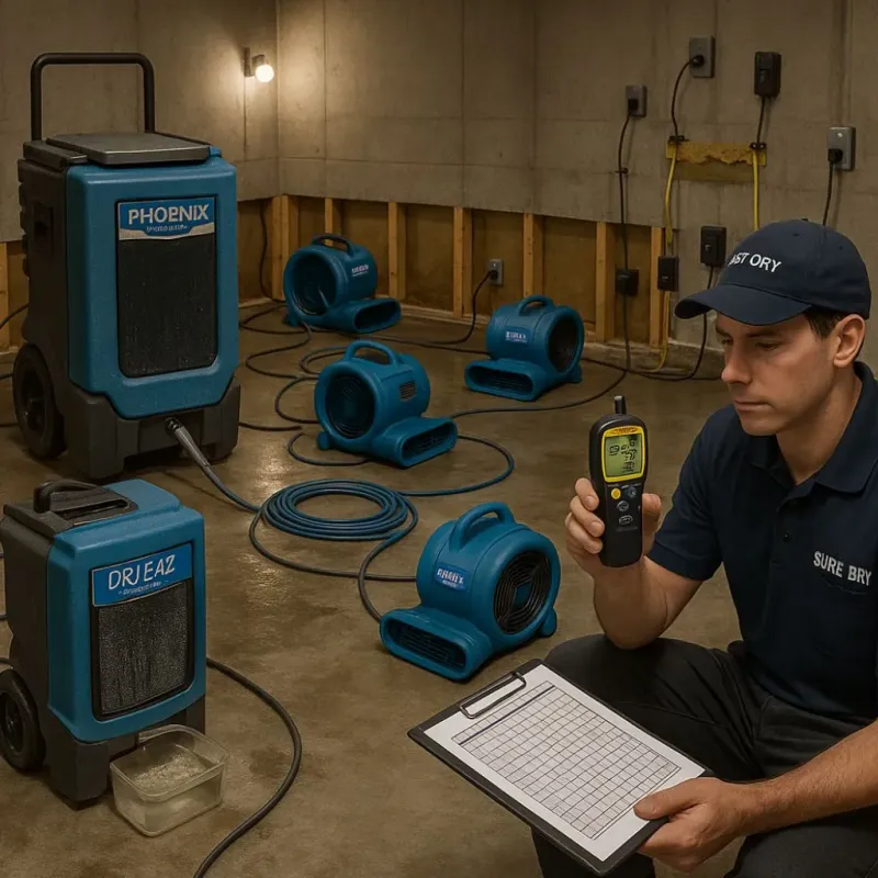 Structural Drying and Dehumidification process in Manitowoc County, WI